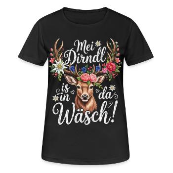 Chemise Dirndl de remplacement Haut traditionnel pour femmes - T-shirt respirant Femme - noir - Devant - AI Model Female 172 light (172cm)
