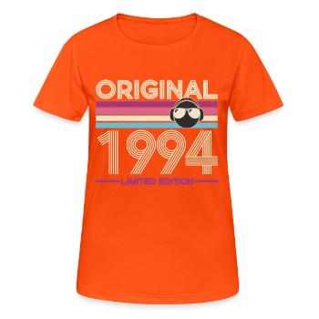 Original 1994 Limited Edition Retro Neon - Frauen T-Shirt atmungsaktiv - Neonorange - Vorne - AI Model Female 172 dark (172cm)