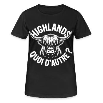 Highlands Ox Longhorn Monochrome - Women's Breathable T-Shirt - black - Front - AI Model Female 172 light (172cm)