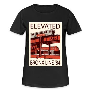 Graphique surélevé du Bronx Line 84 - T-shirt respirant Femme - noir - Devant - AI Model Female 172 light (172cm)