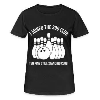 Humour du club Bowling 300 - T-shirt respirant Femme - noir - Devant - AI Model Female 172 light (172cm)