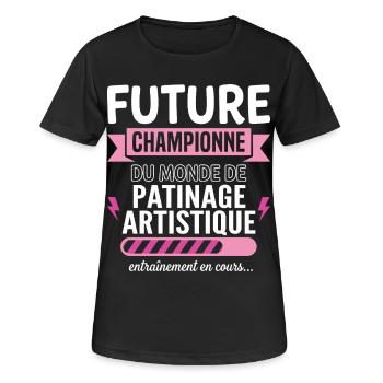 Zukünftiger Meister im Eislaufen - Frauen T-Shirt atmungsaktiv - Schwarz - Vorne - AI Model Female 172 light (172cm)