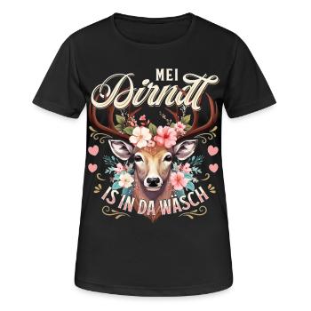 Costume traditionnel de remplacement Camise Dirndl Chemise traditionnelle féminine - T-shirt respirant Femme - noir - Devant - AI Model Female 172 light (172cm)