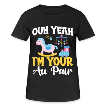 Babysitter, Familienwertschätzung, Au-pair-Mitarbeiterin - Frauen T-Shirt atmungsaktiv - Schwarz - Vorne - AI Model Female 172 light (172cm)