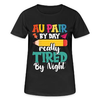 Nanny-Wertschätzung Au-pair-Mitarbeiterin Babysitter Au - Frauen T-Shirt atmungsaktiv - Schwarz - Vorne - AI Model Female 172 light (172cm)