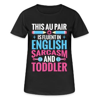 Au Pair Mitarbeiterin Nanny Babysitter Familie Au Pair - Frauen T-Shirt atmungsaktiv - Schwarz - Vorne - AI Model Female 172 light (172cm)