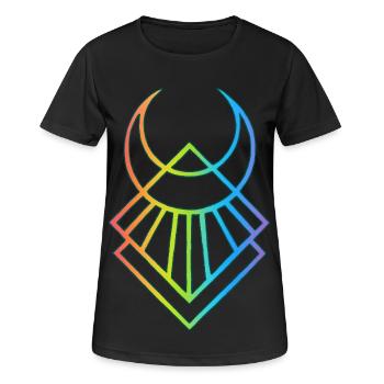 Multicolored Egyptian Moon Symbol - Women's Breathable T-Shirt - black - Front - AI Model Female 172 light (172cm)
