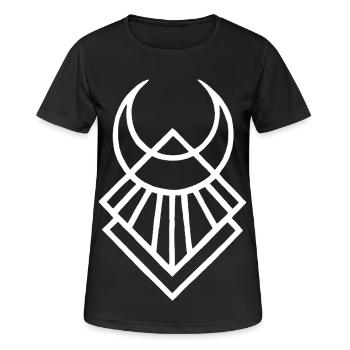 White Egyptian Lunar Symbol - Women's Breathable T-Shirt - black - Front - AI Model Female 172 light (172cm)