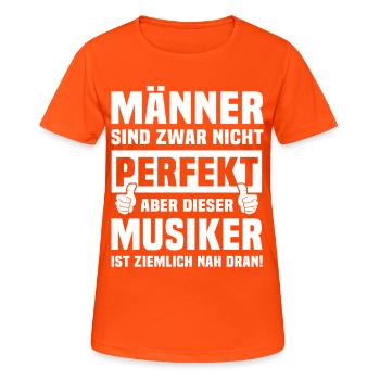 Musiker - Frauen T-Shirt atmungsaktiv - Neonorange - Vorne - AI Model Female 172 dark (172cm)
