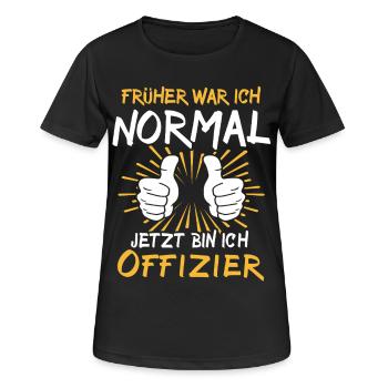 Offizier Spruch - Frauen T-Shirt atmungsaktiv - Schwarz - Vorne - AI Model Female 172 light (172cm)