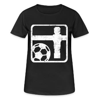 Tischfußball - Frauen T-Shirt atmungsaktiv - Schwarz - Vorne - AI Model Female 172 light (172cm)