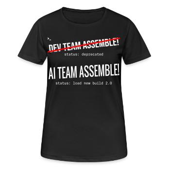 AI Team Assemble – Typography - Women's Breathable T-Shirt - black - Front - AI Model Female 172 light (172cm)