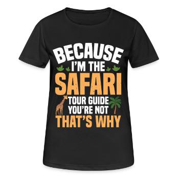 Guide de voyage Guide touristique africain Safari Safari - T-shirt respirant Femme - noir - Devant - AI Model Female 172 light (172cm)