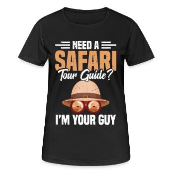 Guide de voyage Safari de vacances Guide de voyage - T-shirt respirant Femme - noir - Devant - AI Model Female 172 light (172cm)