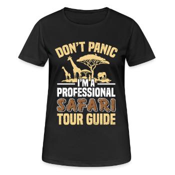 Guide touristique de safari costume Guide touristique Voyage - T-shirt respirant Femme - noir - Devant - AI Model Female 172 light (172cm)