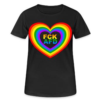 FCK AFD Herz - T-shirt respirant Femme - noir - Devant - AI Model Female 172 light (172cm)