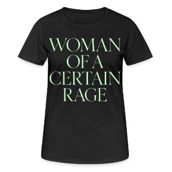 Slogan féministe Femme d’une certaine rage - T-shirt respirant Femme - noir - Devant - AI Model Female 172 light (172cm)
