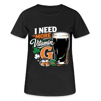 J’ai besoin de plus de vitamine G | Bière Stout | Saint Patrick - T-shirt respirant Femme - noir - Devant - AI Model Female 172 light (172cm)