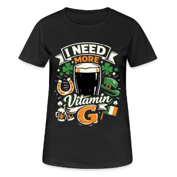 J’ai besoin de plus de vitamine G | Bière Stout | Saint Patrick - T-shirt respirant Femme - noir - Devant - AI Model Female 172 light (172cm)
