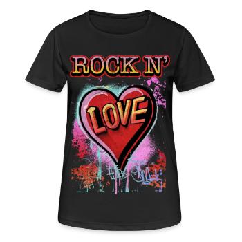 Rock'n Love - Frauen T-Shirt atmungsaktiv - Schwarz - Vorne - AI Model Female 172 light (172cm)