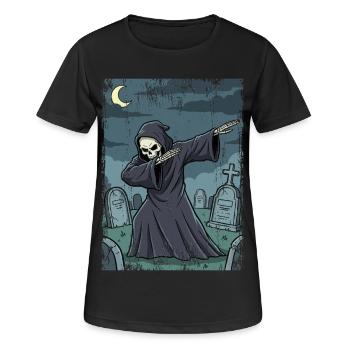 Faucheuse dans le cimetière nocturne - T-shirt respirant Femme - noir - Devant - AI Model Female 172 light (172cm)