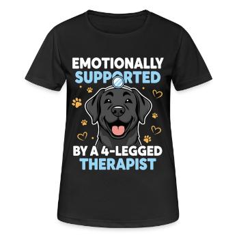 Dog Four-legged Therapist Emotional Support - Women's Breathable T-Shirt - black - Front - AI Model Female 172 light (172cm)