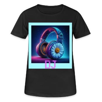 DJ - Frauen T-Shirt atmungsaktiv - Schwarz - Vorne - AI Model Female 172 light (172cm)