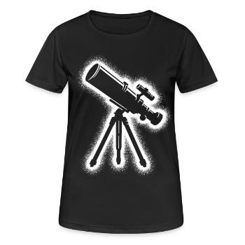 Teleskop Astronom Jungen Kinden Herren Astronomie - Frauen T-Shirt atmungsaktiv - Schwarz - Vorne - AI Model Female 172 light (172cm)