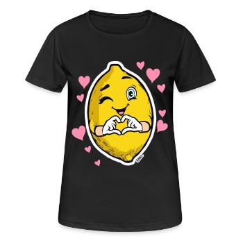 Lemon Heart Wink Emblem - Frauen T-Shirt atmungsaktiv - Schwarz - Vorne - AI Model Female 172 light (172cm)