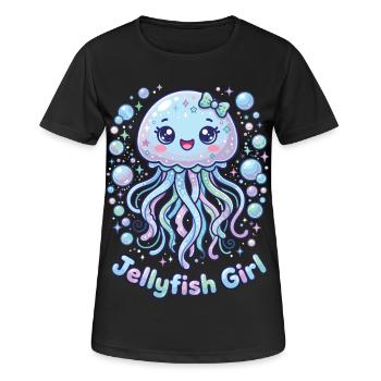 Kawaii Quallenmädchen ästhetische Frauen - Frauen T-Shirt atmungsaktiv - Schwarz - Vorne - AI Model Female 172 light (172cm)