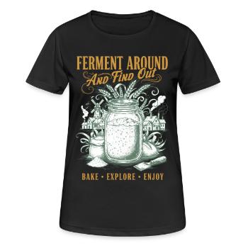 Fermentation au levain autour et découvrez la cuisson du pain - T-shirt respirant Femme - noir - Devant - AI Model Female 172 light (172cm)