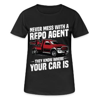Inkasso-Agent Polizeifreunde Autobergung - Frauen T-Shirt atmungsaktiv - Schwarz - Vorne - AI Model Female 172 light (172cm)