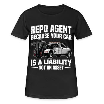 Repoman Asset Recovery Agent Auto-Rückgewinnung - Frauen T-Shirt atmungsaktiv - Schwarz - Vorne - AI Model Female 172 light (172cm)