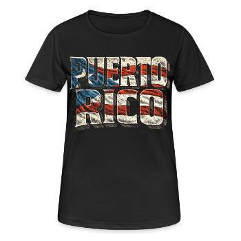 Puerto Rico Boricua - Frauen T-Shirt atmungsaktiv - Schwarz - Vorne - AI Model Female 172 light (172cm)