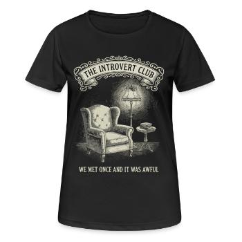 Introvert Club Lustig - Frauen T-Shirt atmungsaktiv - Schwarz - Vorne - AI Model Female 172 light (172cm)