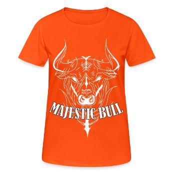 Taureau majestueux - T-shirt respirant Femme - orange néon - Devant - AI Model Female 172 dark (172cm)