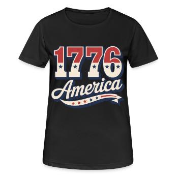 Amérique de 1776 - T-shirt respirant Femme - noir - Devant - AI Model Female 172 light (172cm)