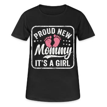 Future maman et mère enceinte, fille biologique - T-shirt respirant Femme - noir - Devant - AI Model Female 172 light (172cm)