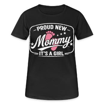 Future maman et mère enceinte, fille biologique - T-shirt respirant Femme - noir - Devant - AI Model Female 172 light (172cm)