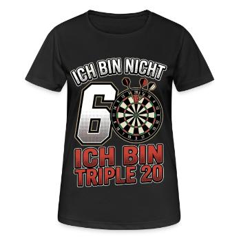 60. Geburtstag Dart Triple 20 - Frauen T-Shirt atmungsaktiv - Schwarz - Vorne - AI Model Female 172 light (172cm)