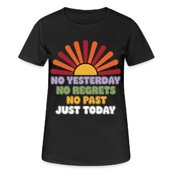 Aucun regret juste aujourd’hui - T-shirt respirant Femme - noir - Devant - AI Model Female 172 light (172cm)