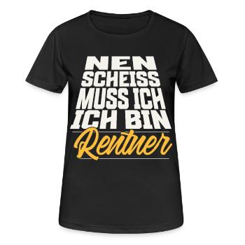 Rentner - Frauen T-Shirt atmungsaktiv - Schwarz - Vorne - AI Model Female 172 light (172cm)