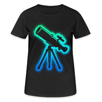 Teleskop Astronom Herren Kinden Jungen Astronomie - Frauen T-Shirt atmungsaktiv - Schwarz - Vorne - AI Model Female 172 light (172cm)