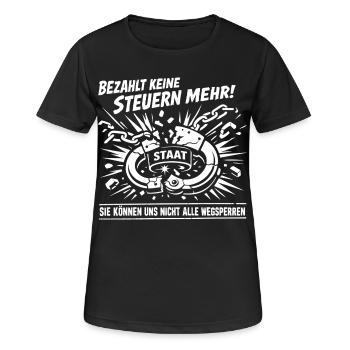 Bezahlt Keine Steuern Mehr - Frauen T-Shirt atmungsaktiv - Schwarz - Vorne - AI Model Female 172 light (172cm)