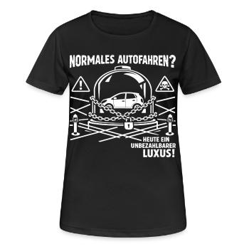 Normales Autofahren ? - Frauen T-Shirt atmungsaktiv - Schwarz - Vorne - AI Model Female 172 light (172cm)