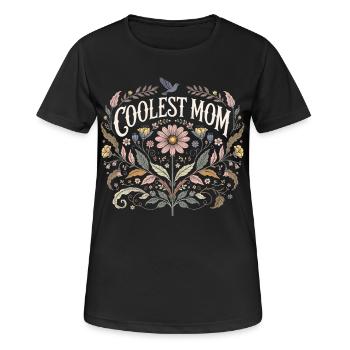 Coolest Mom Floral Vintage Gift Mom Floral - Women's Breathable T-Shirt - black - Front - AI Model Female 172 light (172cm)