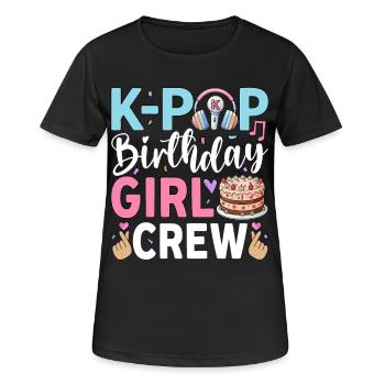 K-Pop Birthday Girl Crew - Women's Breathable T-Shirt - black - Front - AI Model Female 172 light (172cm)