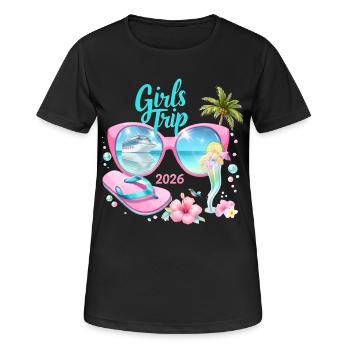 Voyage entre filles Vacances en croisière 2026 - T-shirt respirant Femme - noir - Devant - AI Model Female 172 light (172cm)