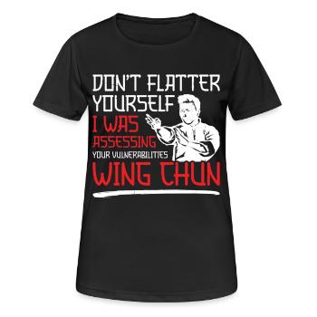 Wing Chun Mädchen Kung Fu Training Wing Chun - Frauen T-Shirt atmungsaktiv - Schwarz - Vorne - AI Model Female 172 light (172cm)
