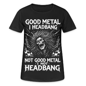 Funny Metal Saying Headbanging Festival Merch - Women's Breathable T-Shirt - black - Front - AI Model Female 172 light (172cm)